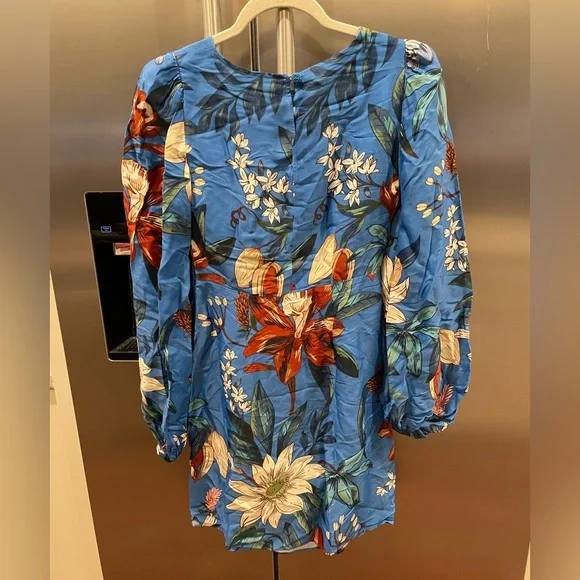 NWT - FARM Rio Surreal Flowers Faux Wrap Dress - Picture 5 of 7